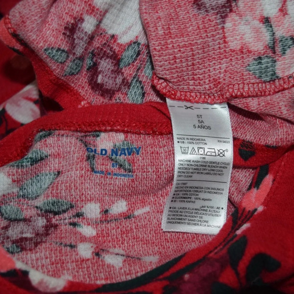 Old Navy Thermal Fit & Flare Girls Floral Dress Size 5T - Picture 4 of 4
